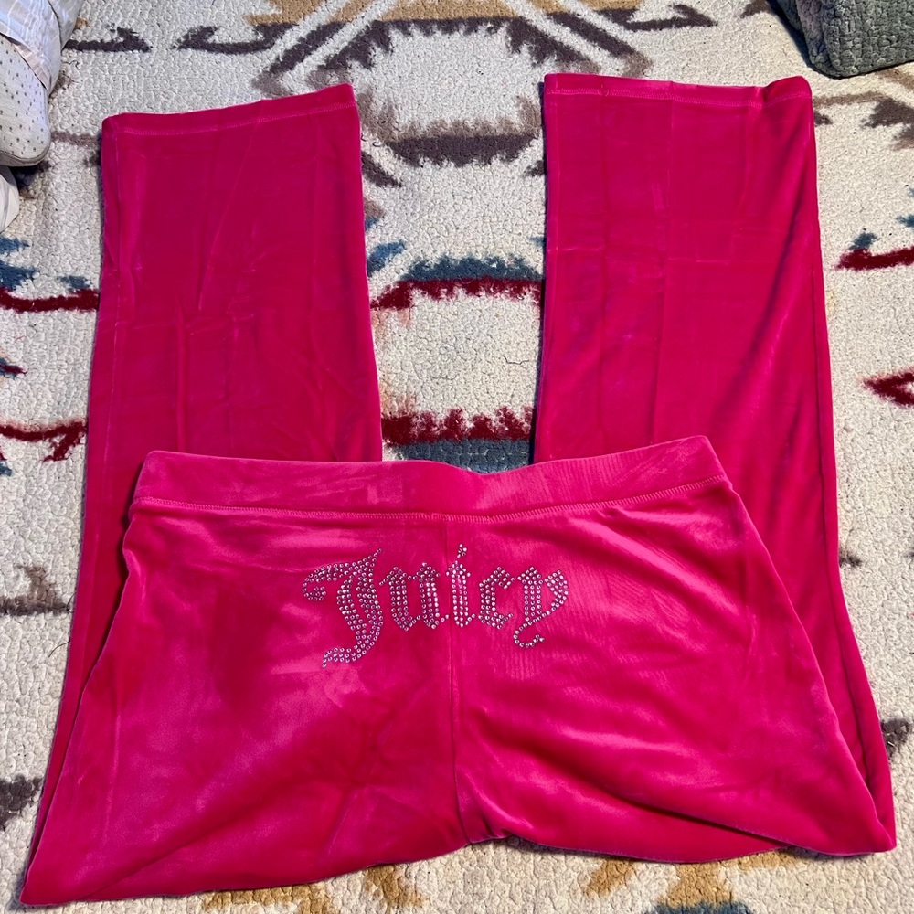 Juicy Couture Velour Pants w/ Rhinestone Logo